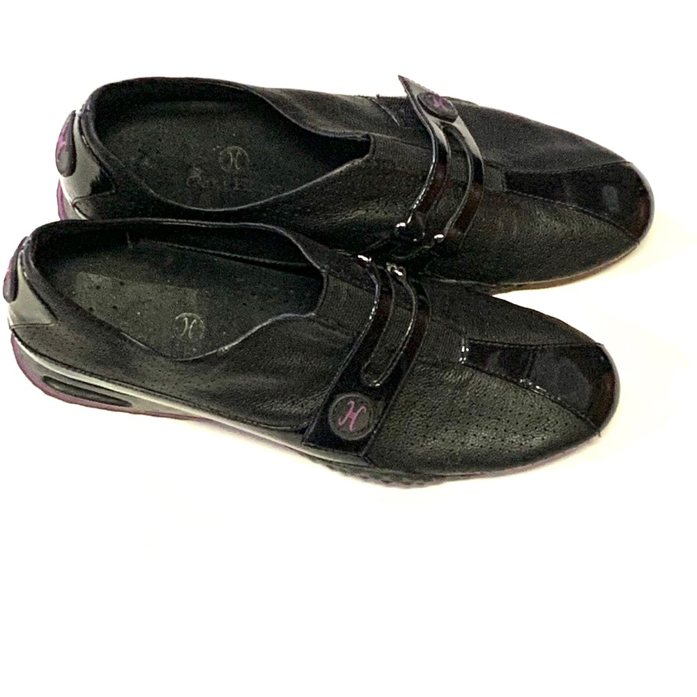 Cole Haan Women’s Black Leather Nike Air Walking Shoes SZ 8B